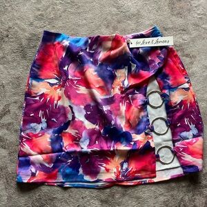 For Love And Lemons Vibrant Floral Mini Skirt